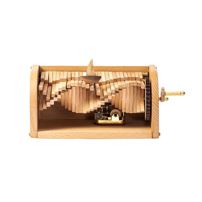 Woodenl Music Box Hand Crank Wood Vintage Classic Hand-Operated
