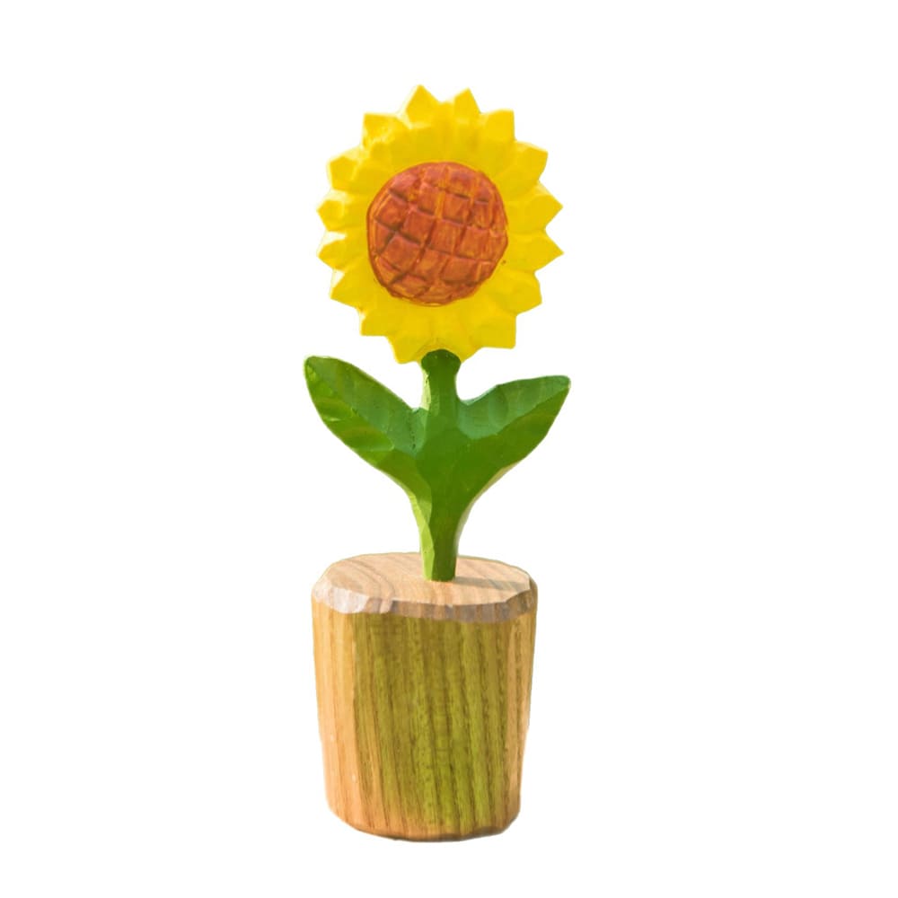 Wood Carved Sunflower Healing Style Handicraft Flower Ornaments