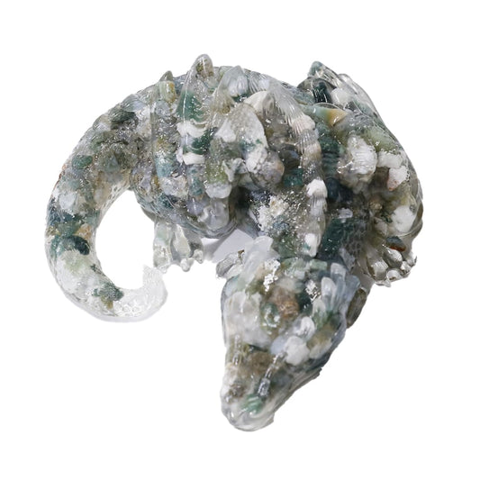 Sleeping Dragon Crystal Stone Animal Figurine Desktop Decor Handicraft
