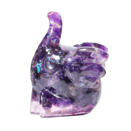 Little Flying Elephant Crystal Stone Statue Home Desktop Decoration