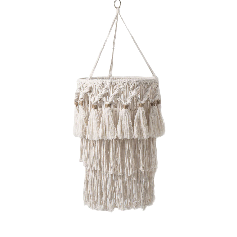 Bohemian Hand-Woven Tassel Cotton Rope Craft Lampshade