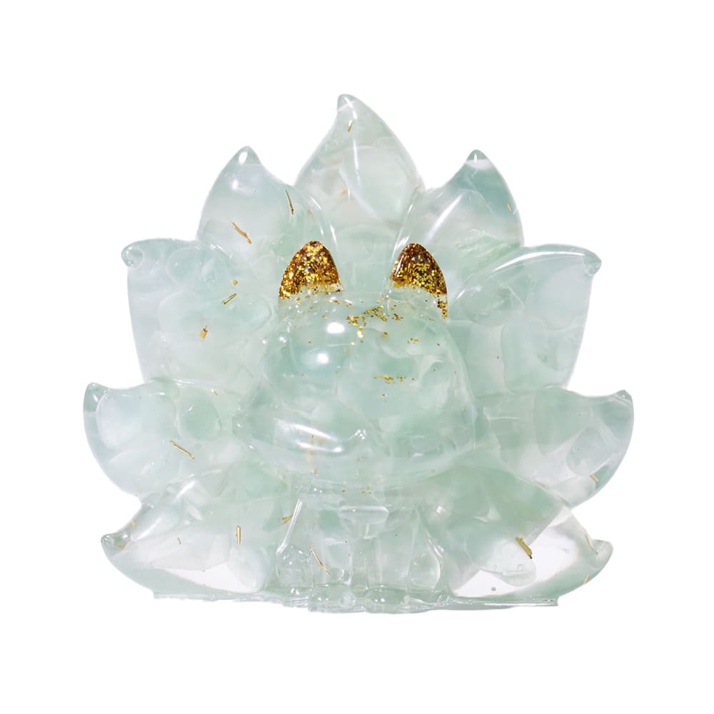 Yellow Crystal Crushed Stone Nine-Tailed Fox Decorative Art Piece