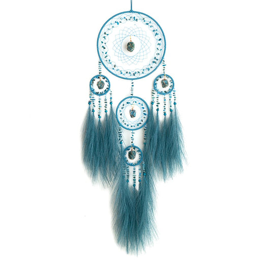 Bohemian Style Crystal Crushed Stone Dreamcatcher with Simulated Reed Decoration
