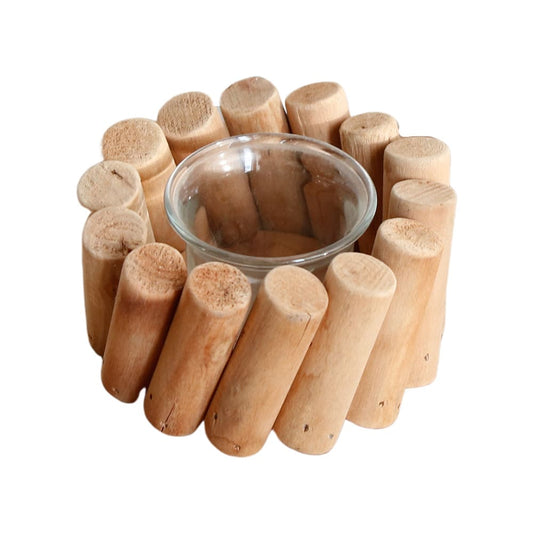 Handcrafted Wooden Candlesticks Simple Dining Tables and Decorative Ornaments