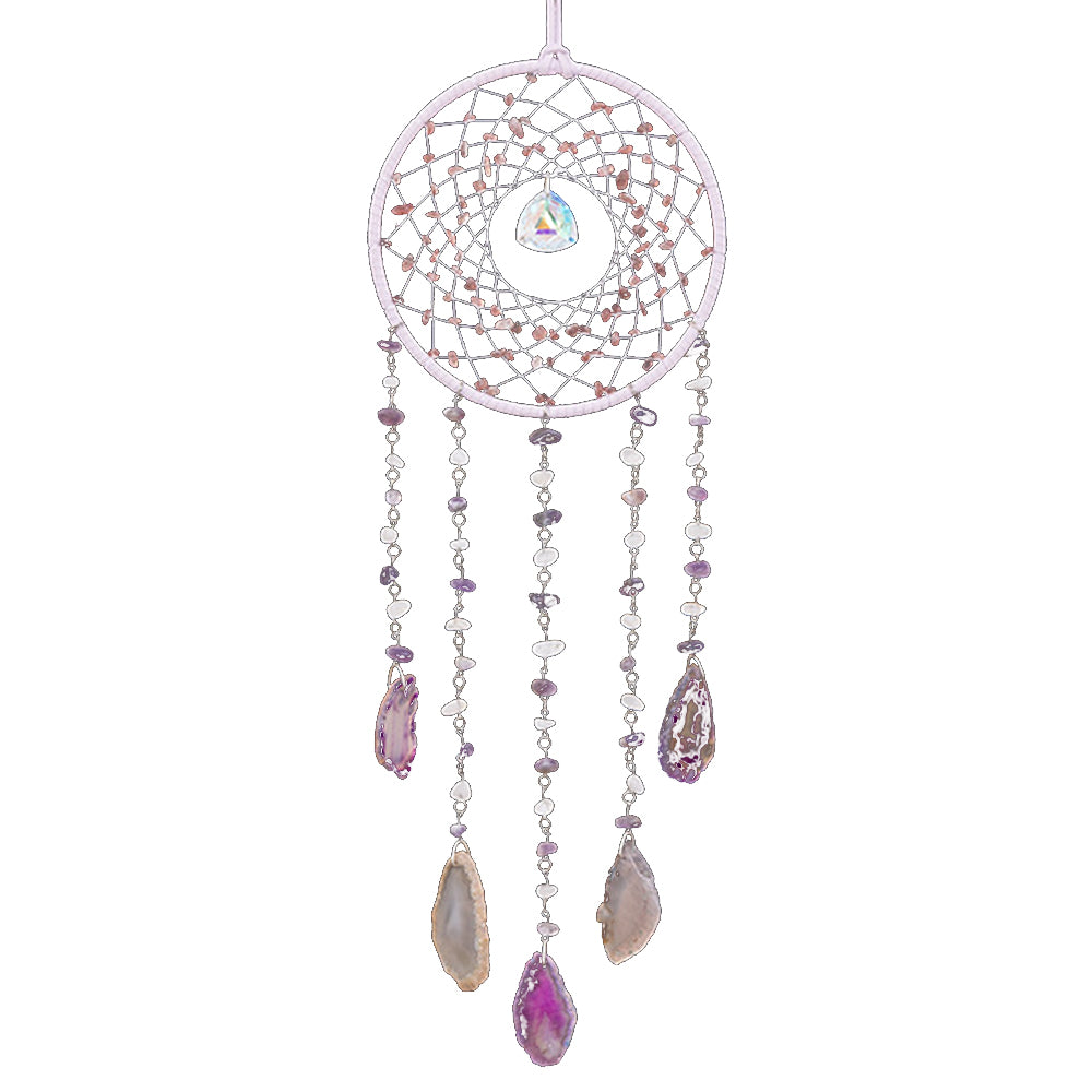 Handmade Amethyst Sunlight Dream Catcher for Meditation Indoor Outdoor Decorative Craftsmanship