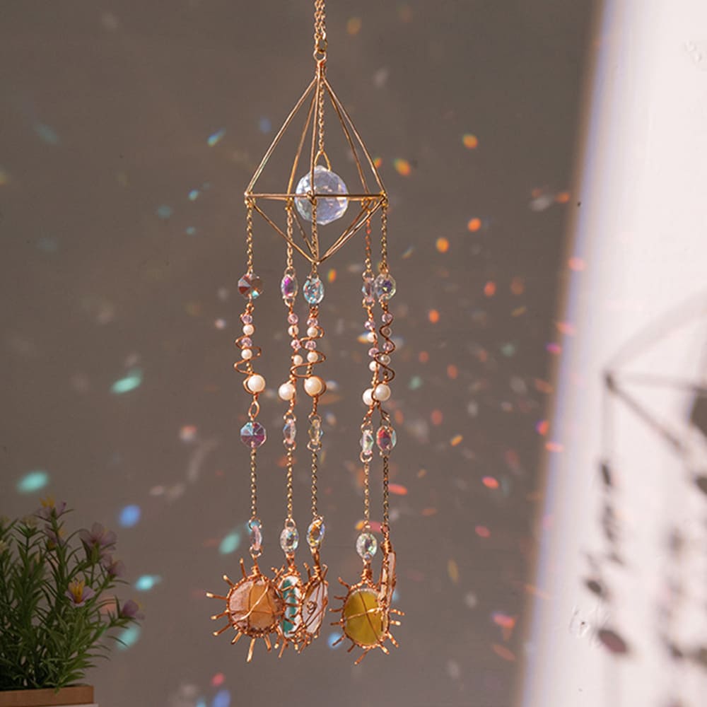 Hanging Prism Crystal Pendant Wind Chime Window Home Garden Decoration Gift