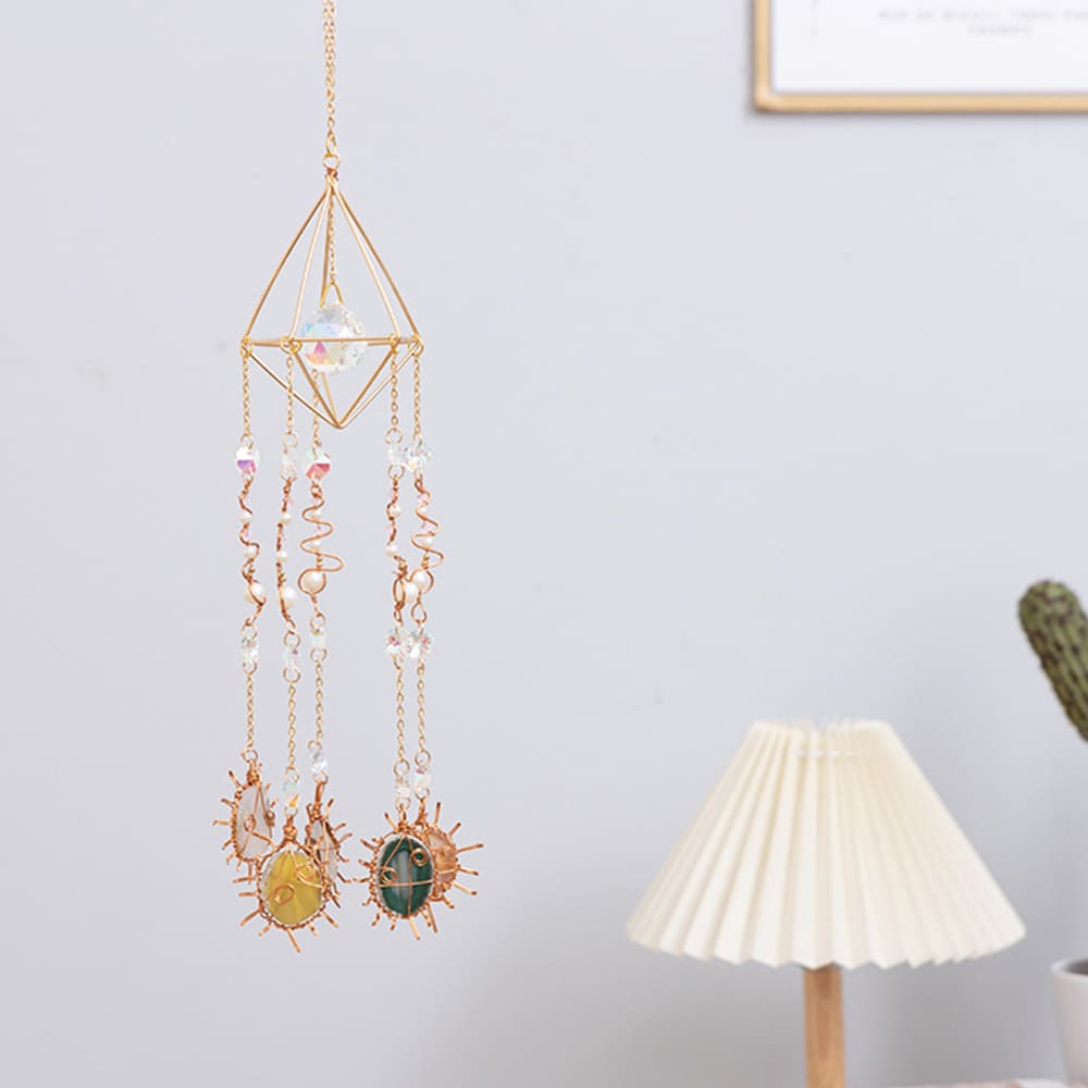 Hanging Prism Crystal Pendant Wind Chime Window Home Garden Decoration Gift
