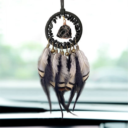 Retro-Style Crystal Dreamcatcher Car Pendant Interior Decoration