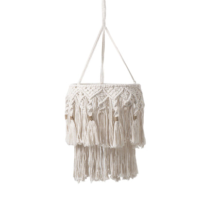 Bohemian Hand-Woven Tassel Cotton Rope Craft Lampshade