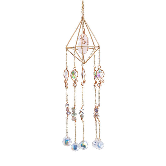 Crystal Rainbow Sun Wind Chime Dreamcatcher Garden Indoor And Outdoor Decoration
