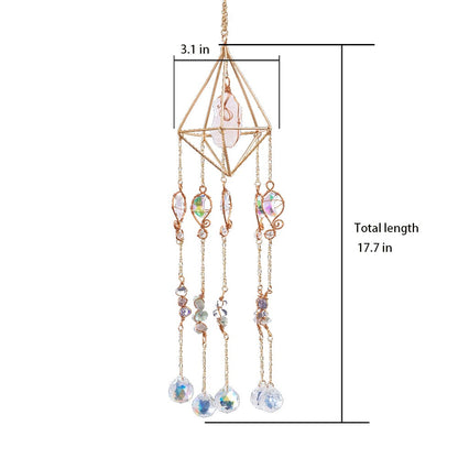 Crystal Rainbow Sun Wind Chime Dreamcatcher Garden Indoor And Outdoor Decoration