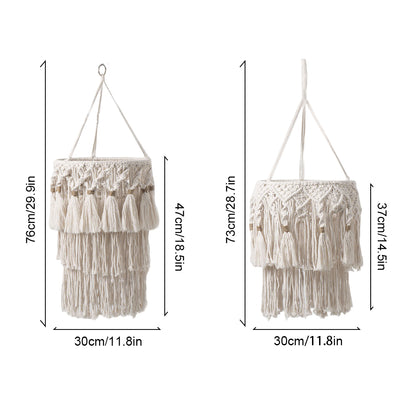 Bohemian Hand-Woven Tassel Cotton Rope Craft Lampshade