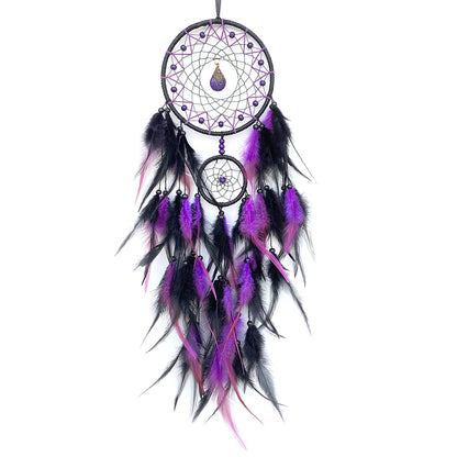 Crystal Dream Catcher Hand-Woven Large Feather Dream Nets For Rooms And Living Rooms