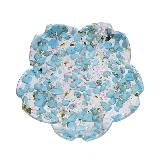 Colored Quartz Crystal Resin Crushed Stone Handmade Storage Tray