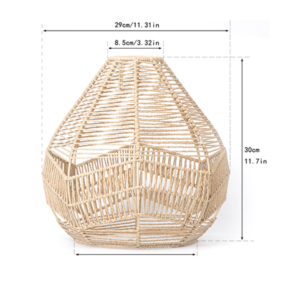 Handwoven Rattan Boho Pendant Light Lamp Shade