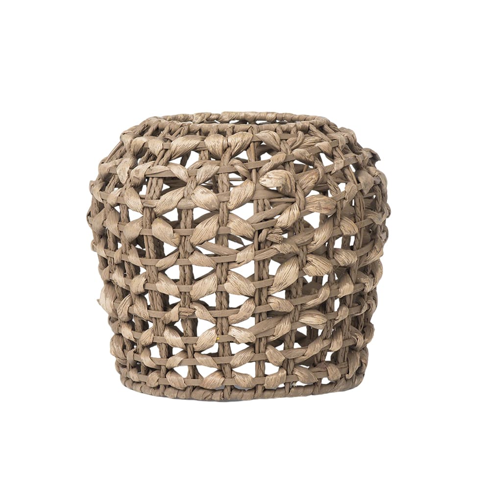 Handwoven Bohemian Straw Rope Lampshade – Natural Rattan Pendant Light Shade
