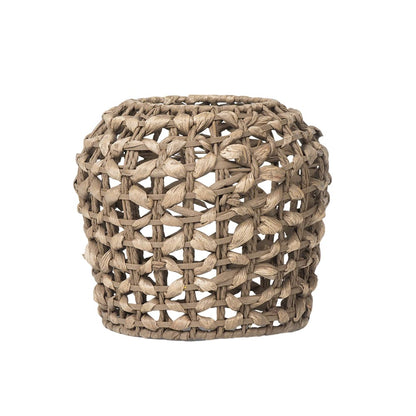Handwoven Bohemian Straw Rope Lampshade – Natural Rattan Pendant Light Shade