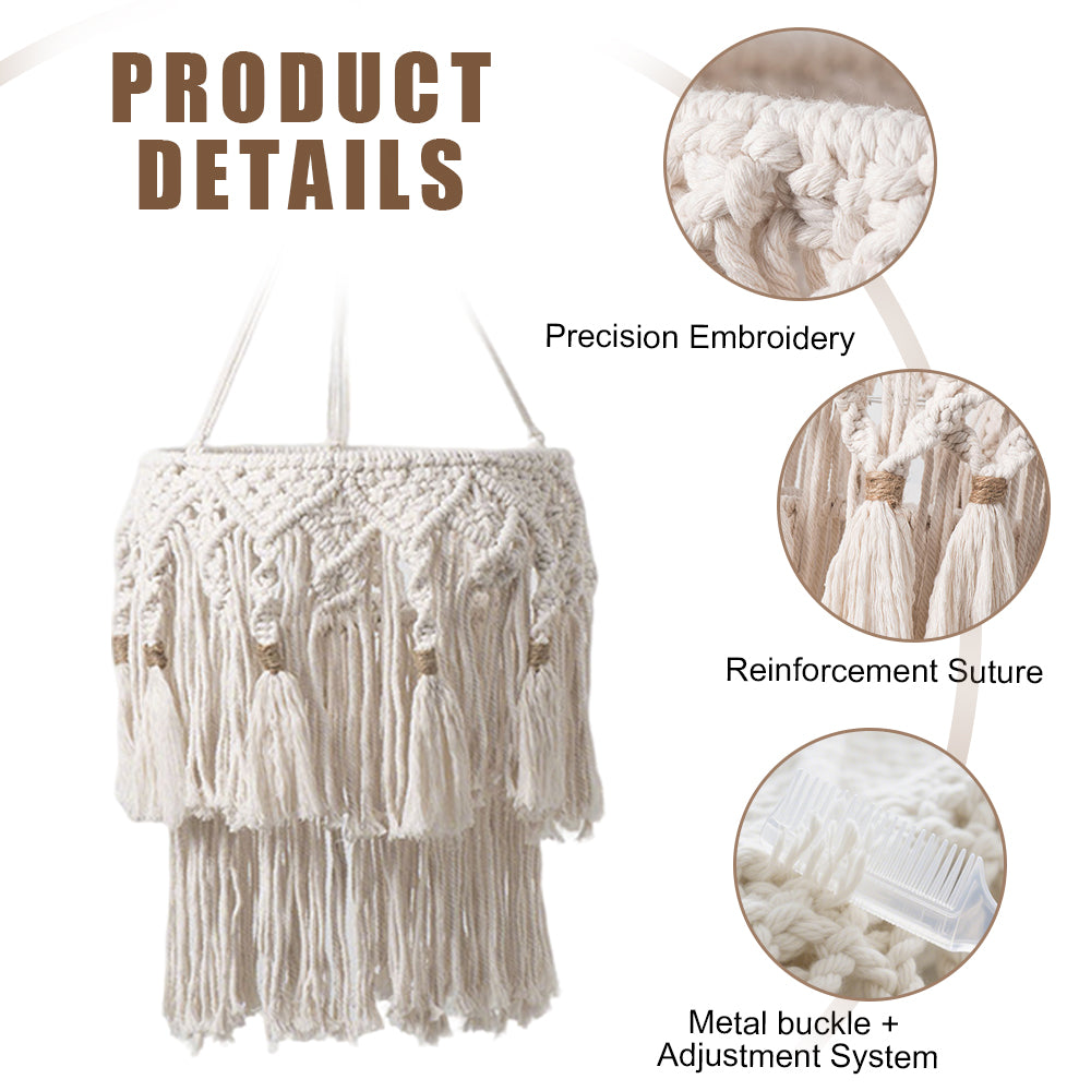 Bohemian Hand-Woven Tassel Cotton Rope Craft Lampshade