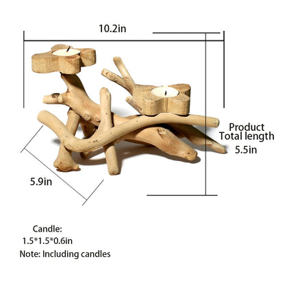 Handmade Flower Candlestick Wooden Handicrafts For Home Furnishings