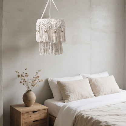 Bohemian Hand-Woven Tassel Cotton Rope Craft Lampshade