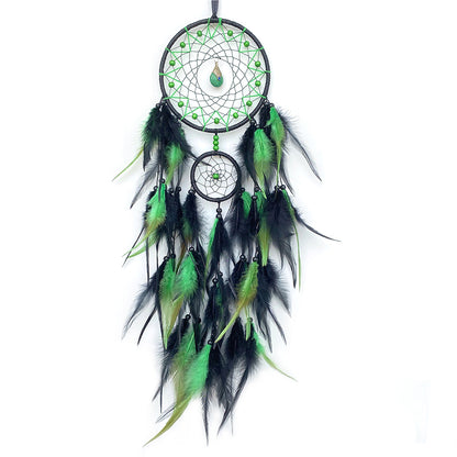 Crystal Dream Catcher Hand-Woven Large Feather Dream Nets For Rooms And Living Rooms