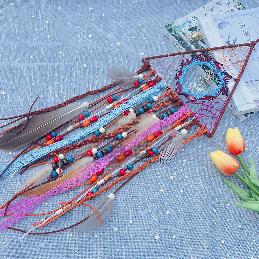 Triangular Free-Form Dreamcatcher Hand-Woven Tassels & Home Pendant Gift Handicrafts