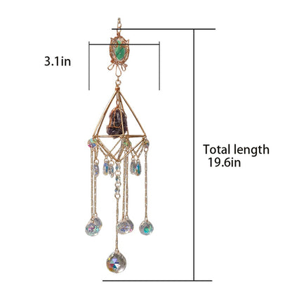 Handcrafted Crystal Wind Chime Dream Catcher & Owl Pendant Wall Sun Catcher Decoration
