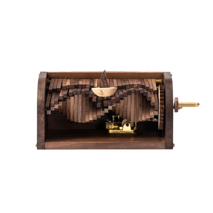 Woodenl Music Box Hand Crank Wood Vintage Classic Hand-Operated