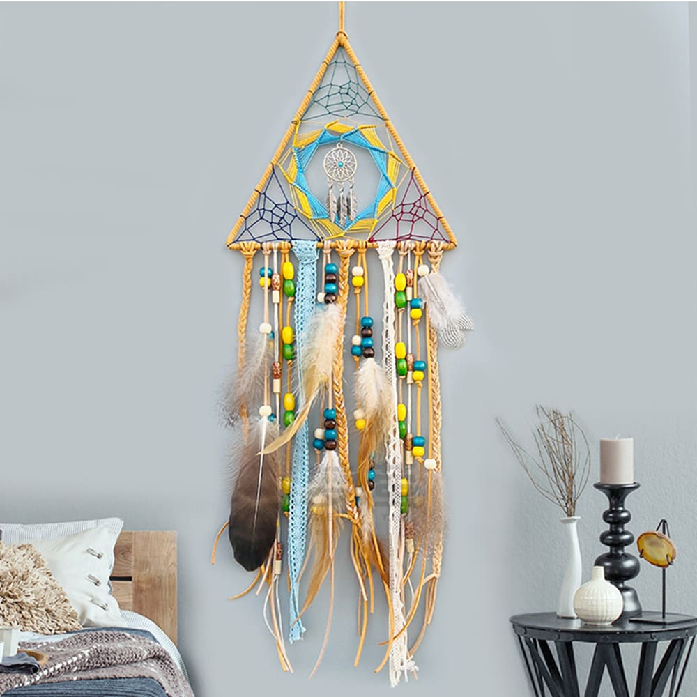 Triangular Free-Form Dreamcatcher Hand-Woven Tassels & Home Pendant Gift Handicrafts