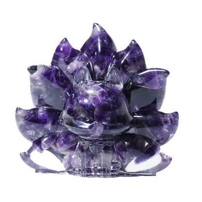 Yellow Crystal Crushed Stone Nine-Tailed Fox Decorative Art Piece