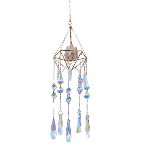 Handmade Crystal Dreamcatcher Wind Chime Sunshine Catcher for Indoor Outdoor Decor