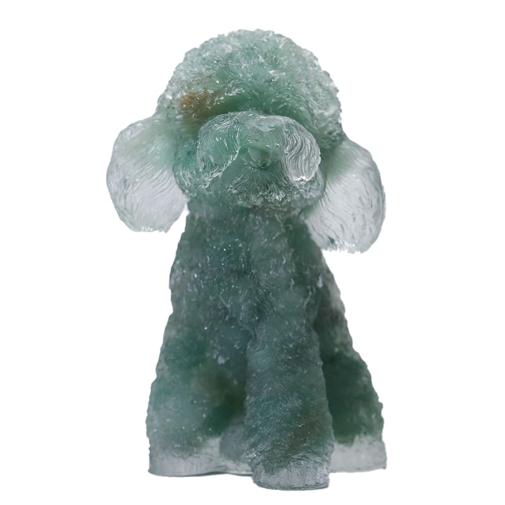 Handmade Crystal Resin Teddy Puppy Desktop Car Reiki Healing Decoration