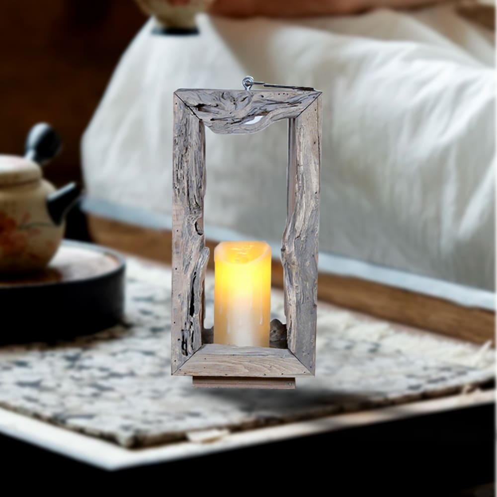 Handmade Rustic Candle Holder – Natural Driftwood Vintage Candlestick