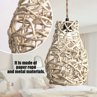 Lampshade for Cover Table Lamp Rattan  Decor Retro Lampshade
