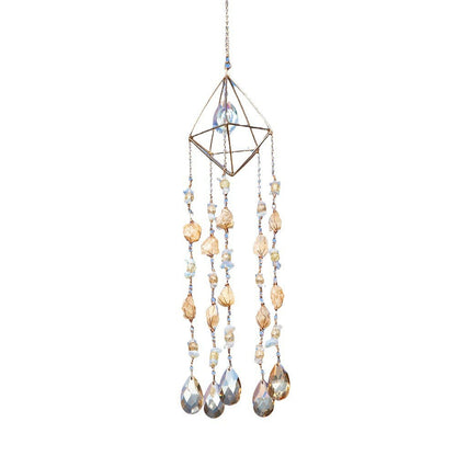 Handcrafted Yellow Crystal Bohemian Rainbow Prism Dreamcatcher Wind Chime