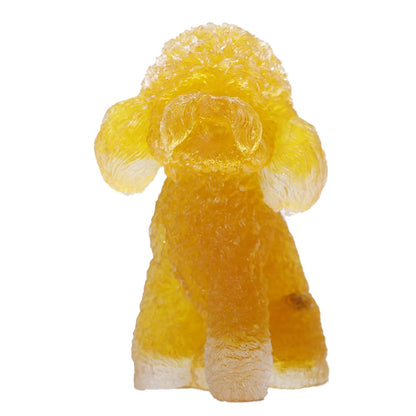 Handmade Crystal Resin Teddy Puppy Desktop Car Reiki Healing Decoration