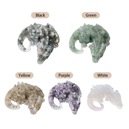 Sleeping Dragon Crystal Stone Animal Figurine Desktop Decor Handicraft