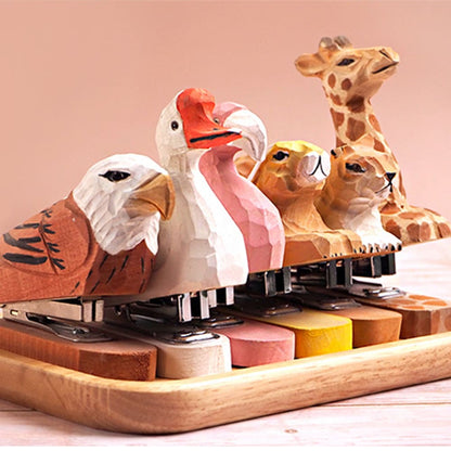 Hand Carved Wooden Animal Shaped Mini Stationery Craft