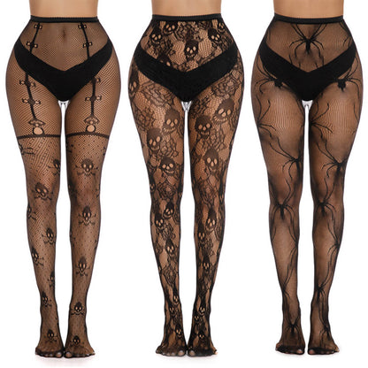 Women's Black Fishnet Tights   High Waist Mesh Pantyhose