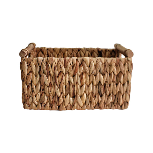 Willow Wicker & Braided Grass Basket Handwoven Natural Storage Bin