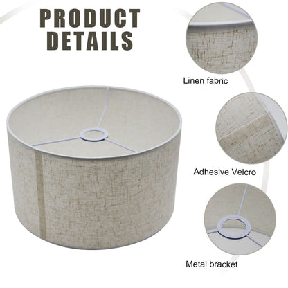 Natural Linen Lampshade Three-Piece Set Detachable Floor Lamp Folding