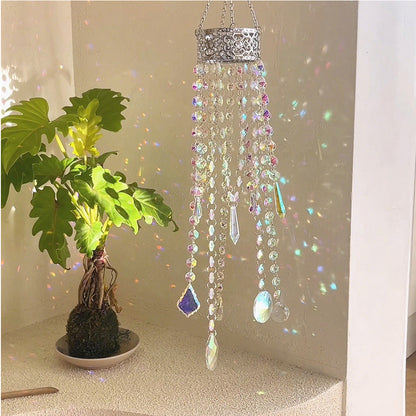 Planet Shape Gold Suncatcher Crystal Prism Suncatcher   Windchime Decor