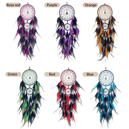 Crystal Dream Catcher Hand-Woven Large Feather Dream Nets For Rooms And Living Rooms