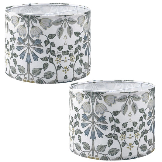 2pcs Medium Lampshade  Printing Plants Drum Lamp Shade For TableLamp