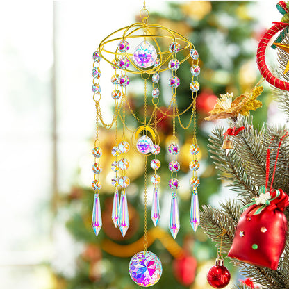 Planet Shape Gold Suncatcher Crystal Prism Suncatcher   Windchime Decor