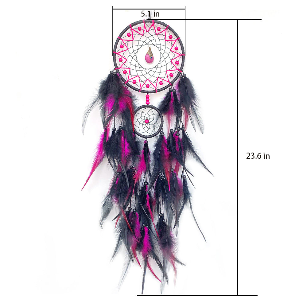 Crystal Dream Catcher Hand-Woven Large Feather Dream Nets For Rooms And Living Rooms